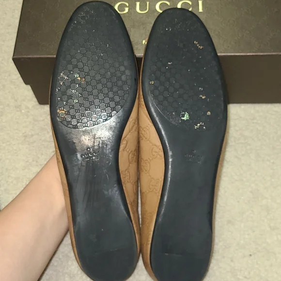 Gucci Guccisima Soft Light Camel Flats - Picture 2 of 11